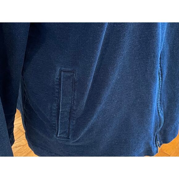 J. Jill Pure Jill Cotton Denim Chambray Zip Up Hoodie Jacket, Size XL - Picture 5 of 12